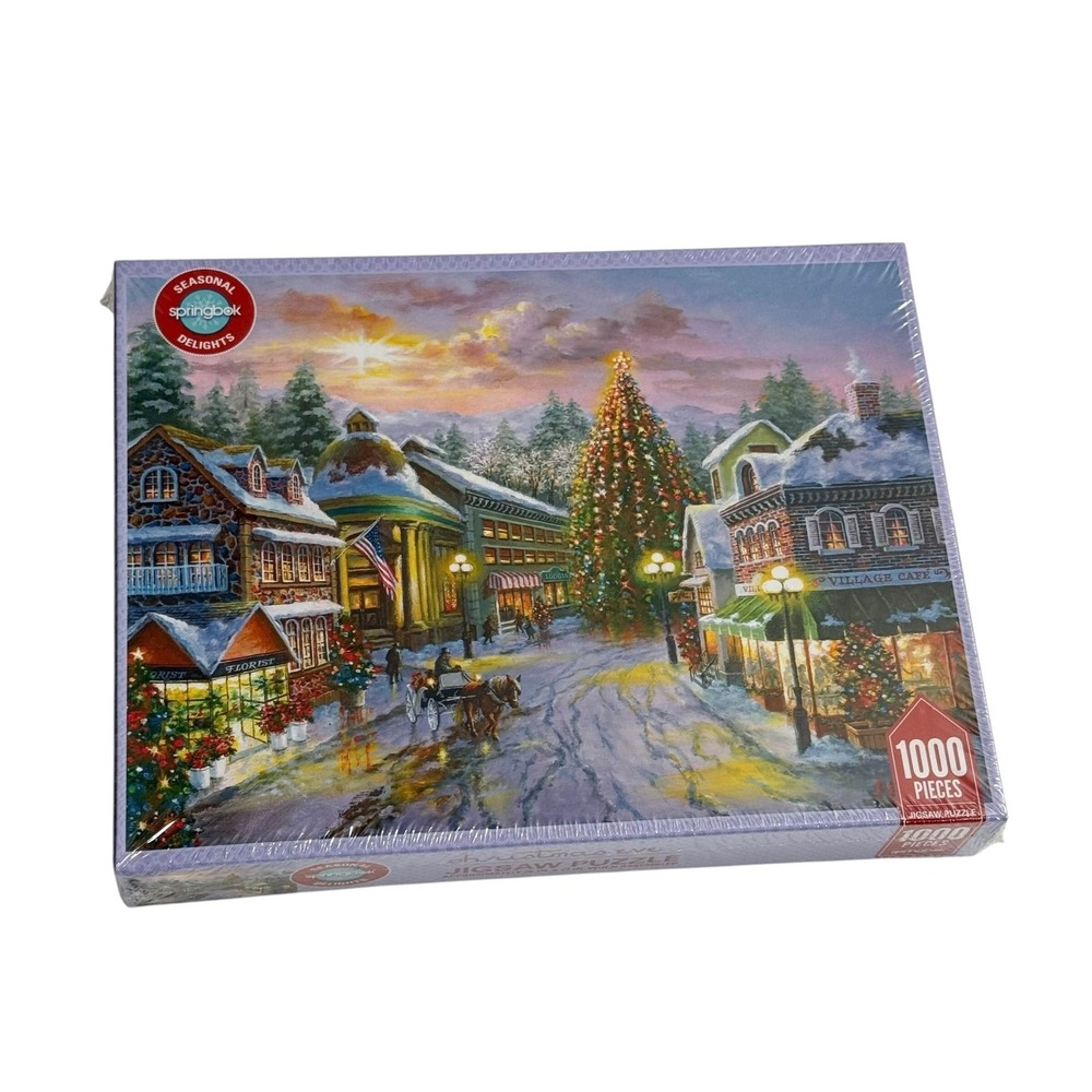Springbok Seasonal Delights Christmas Eve 1000 Pcs Jigsaw Puzzle Winter Village